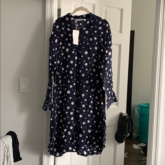 Zara Dresses & Skirts - NWT Zara side slit button polka dot dress medium